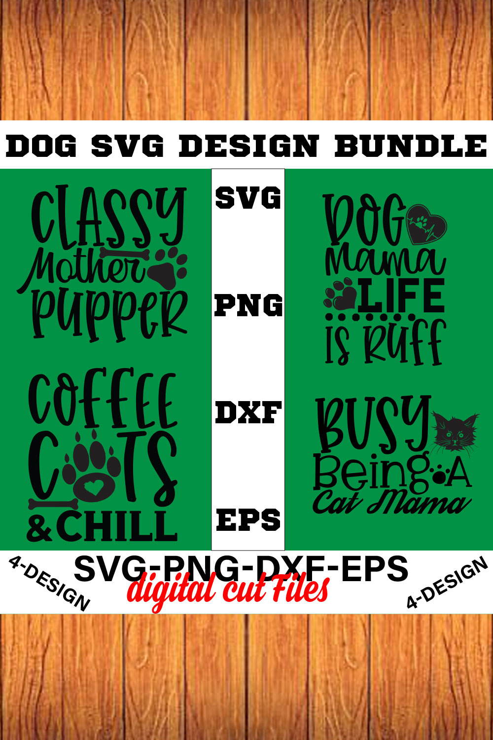 Dog Bundle SVG, Dog Mom Svg, Dog Lover Svg, Cricut Svg, Dog Quote, Funny Svg, Pet Mom Svg, Cut Files Volume-21 pinterest preview image.