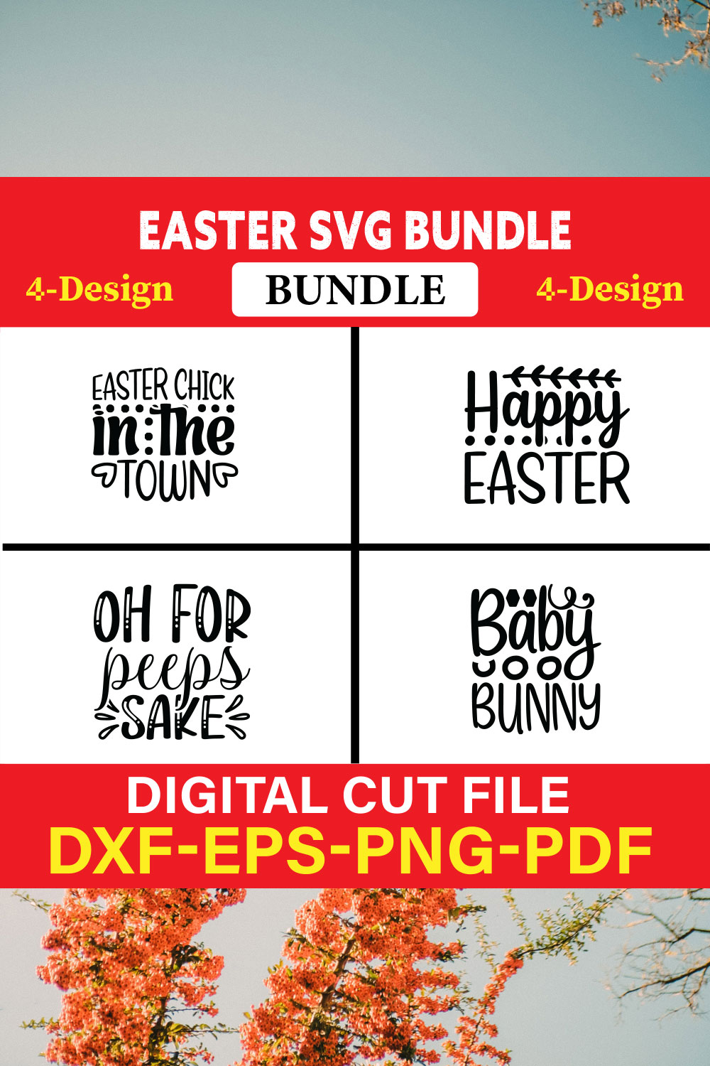 Easter T-shirt Design Bundle Vol-15 pinterest preview image.