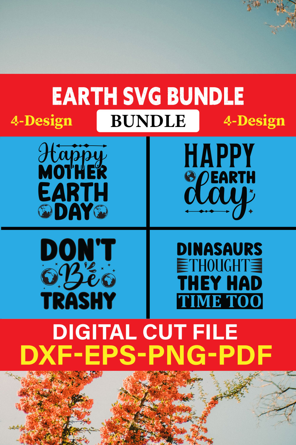 Earth T-shirt Design Bundle Vol-5 pinterest preview image.