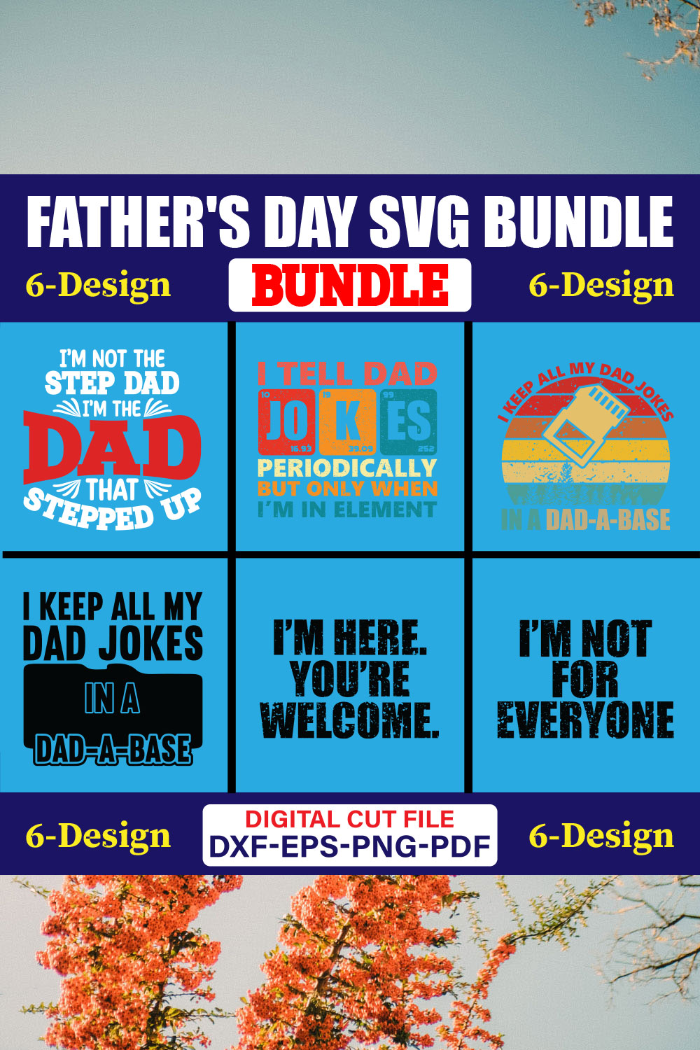 Father's Day SVG T-shirt Design Bundle Vol-26 pinterest preview image.