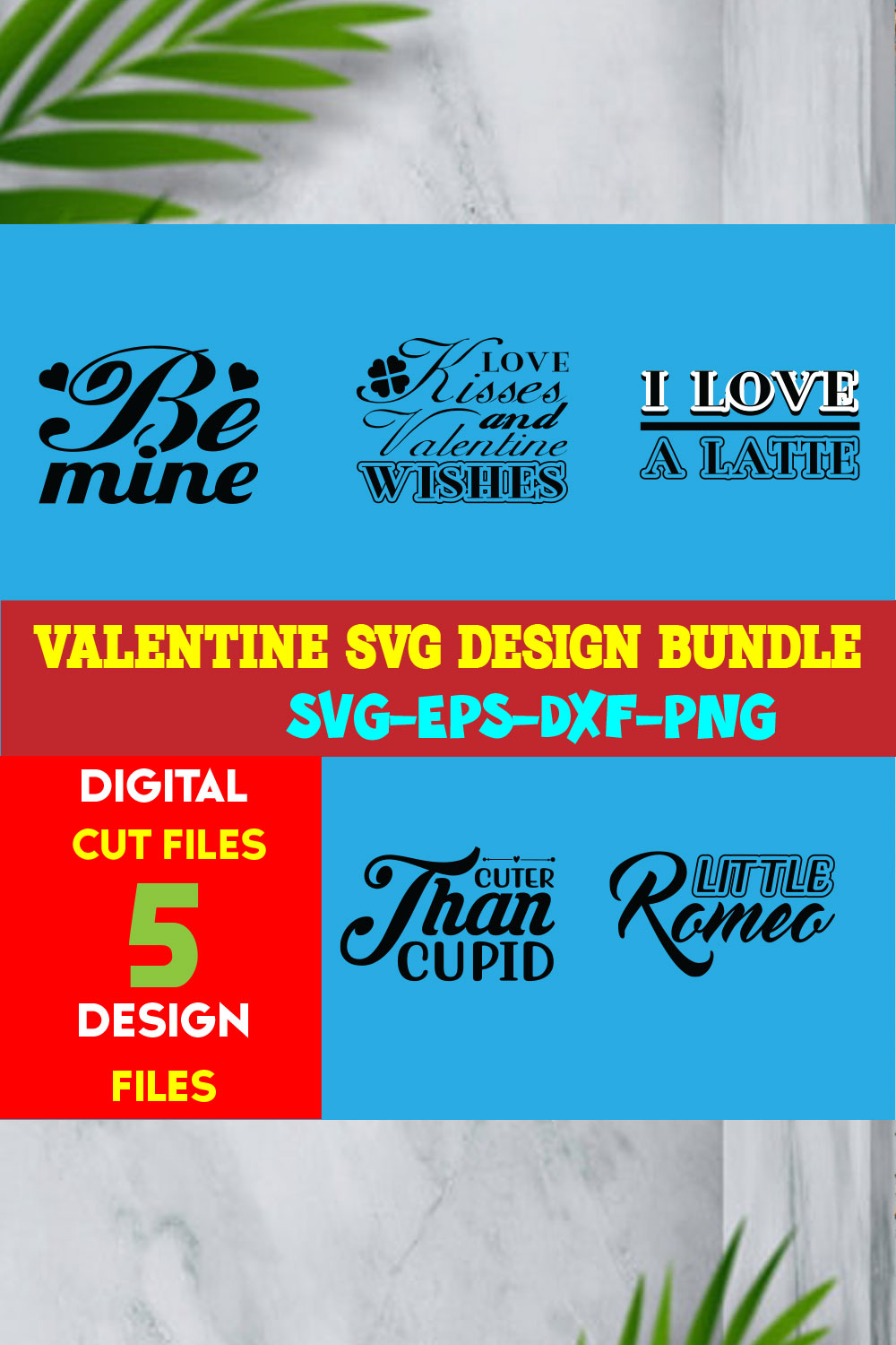 Valentine T-shirt Design Bundle Volume-03 pinterest preview image.