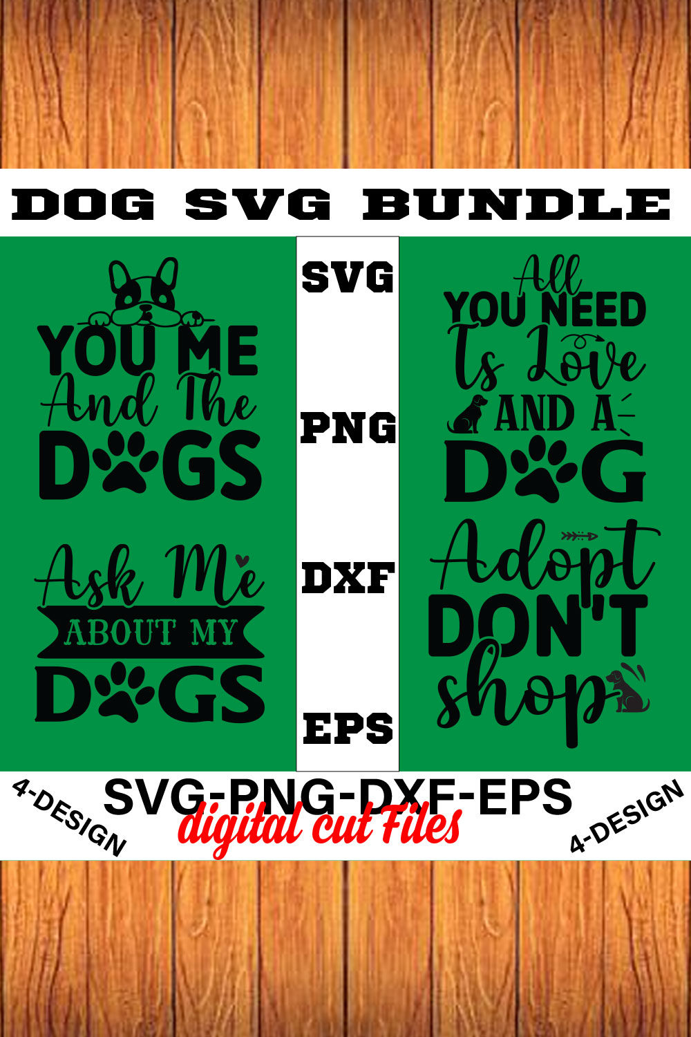 Dog Bundle SVG, Dog Mom Svg, Dog Lover Svg, Cricut Svg, Dog Quote, Funny Svg, Pet Mom Svg, Cut Files Volume-08 pinterest preview image.