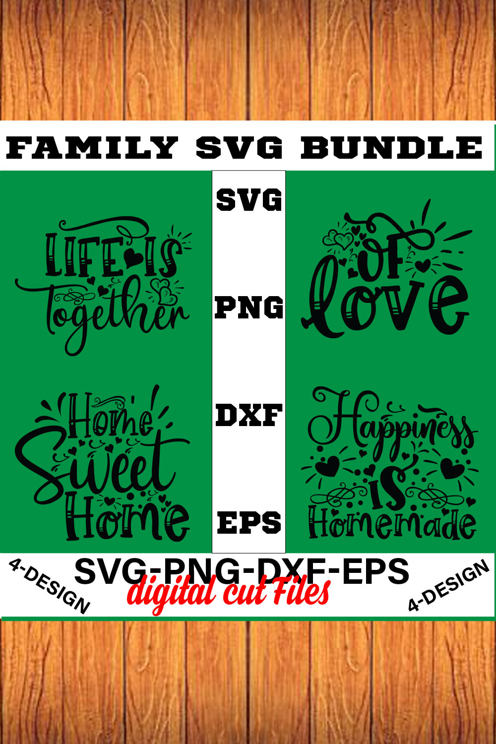 Family Quotes svg, Family svg Bundle, Family Sayings svg, Family Bundle svg Volume-02 pinterest preview image.
