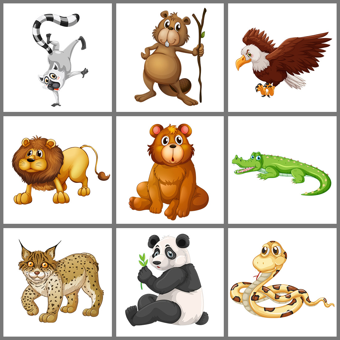 Animal cartoon png images preview image.