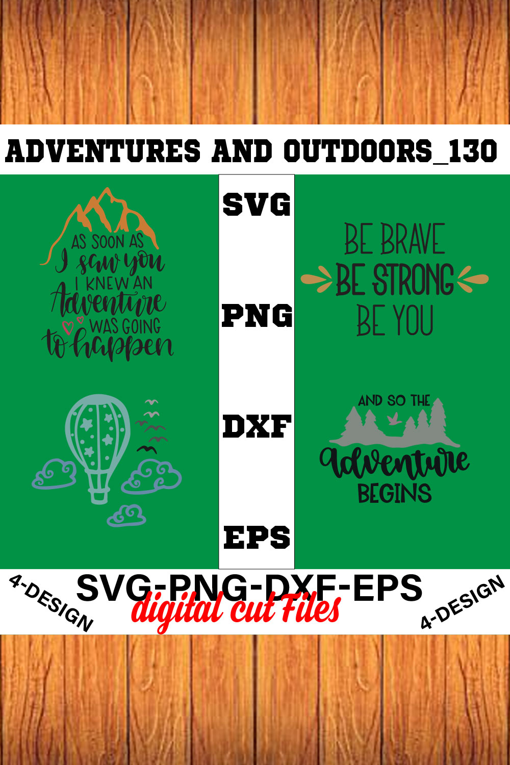 Adventures And Outdoors T-shirt Design Bundle Volume-03 pinterest preview image.