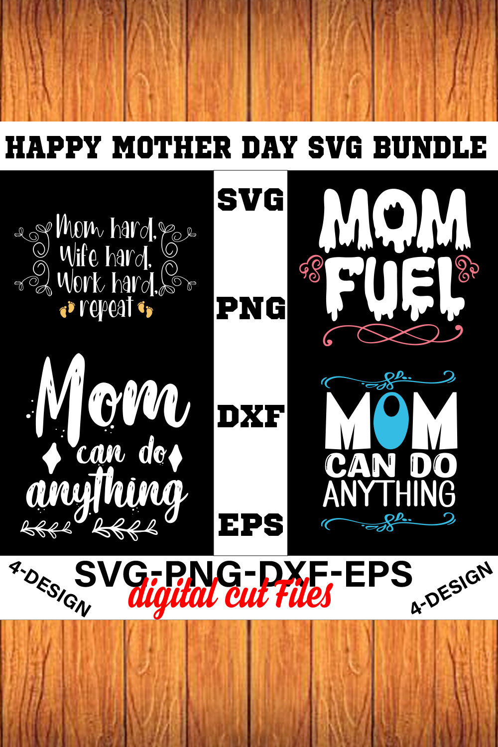 Happy mother day svg Bundle Vol-4 pinterest preview image.