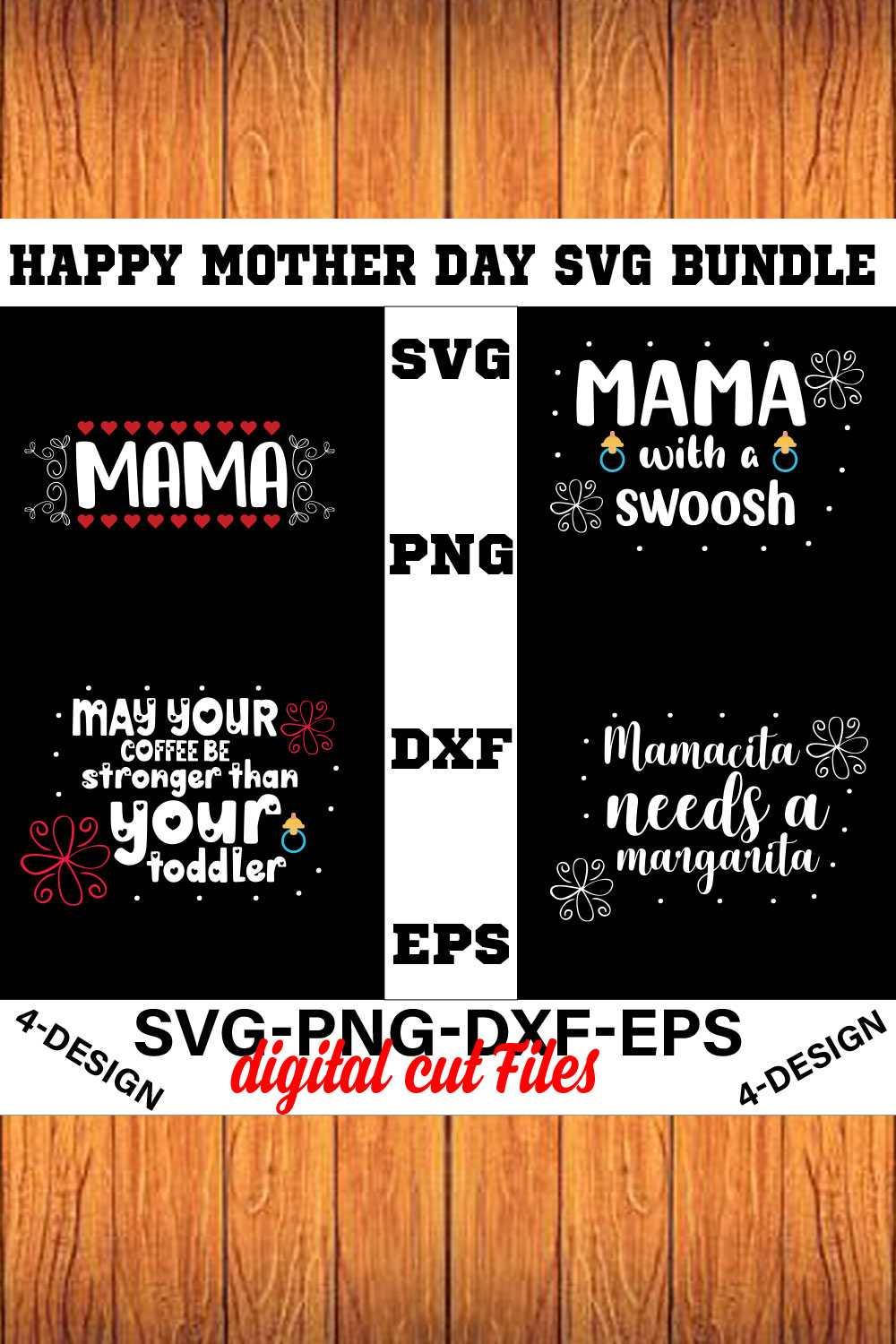 Happy mother day svg Bundle Vol-1 pinterest preview image.