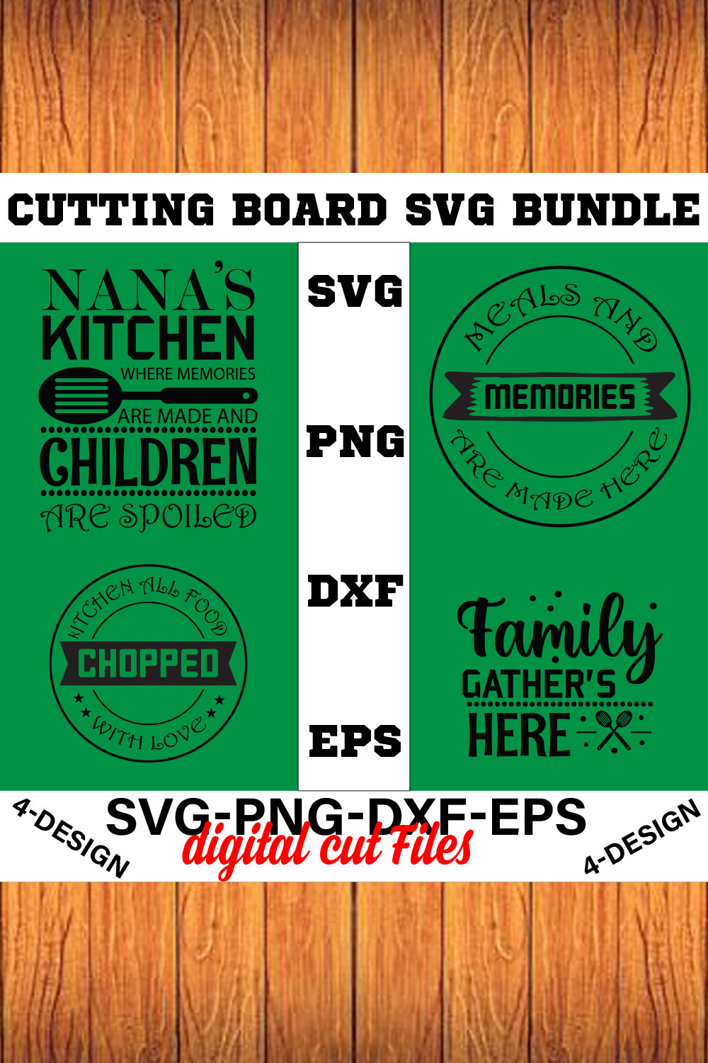 Cutting Board svg T-shirt Design Bundle Volume-02 pinterest preview image.
