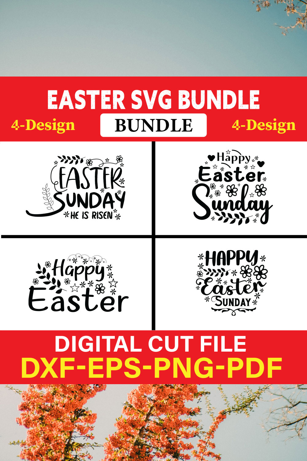 Easter T-shirt Design Bundle Vol-19 pinterest preview image.