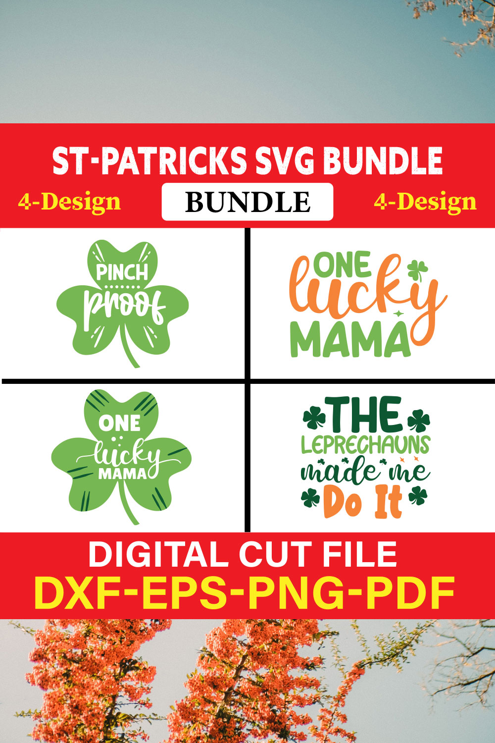 St Patrick's T-shirt Design Bundle Vol-10 pinterest preview image.