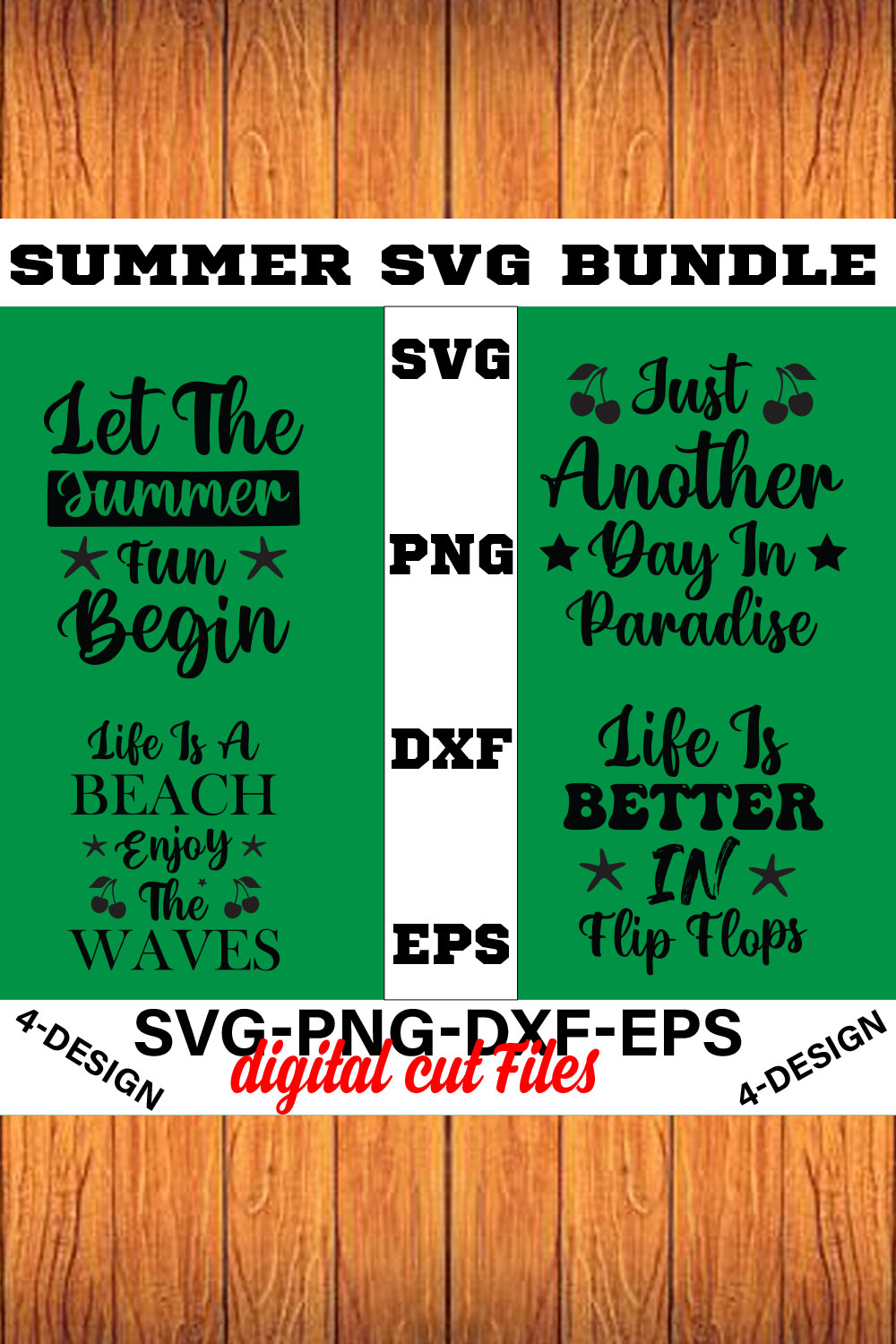 Summer SVG T-shirt Design Bundle Volume-04 pinterest preview image.