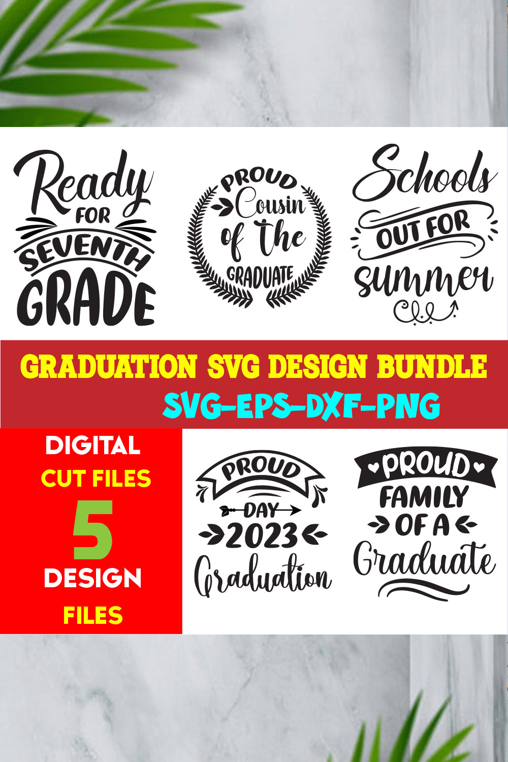 Graduation T-shirt Design Bundle Volume-02 pinterest preview image.