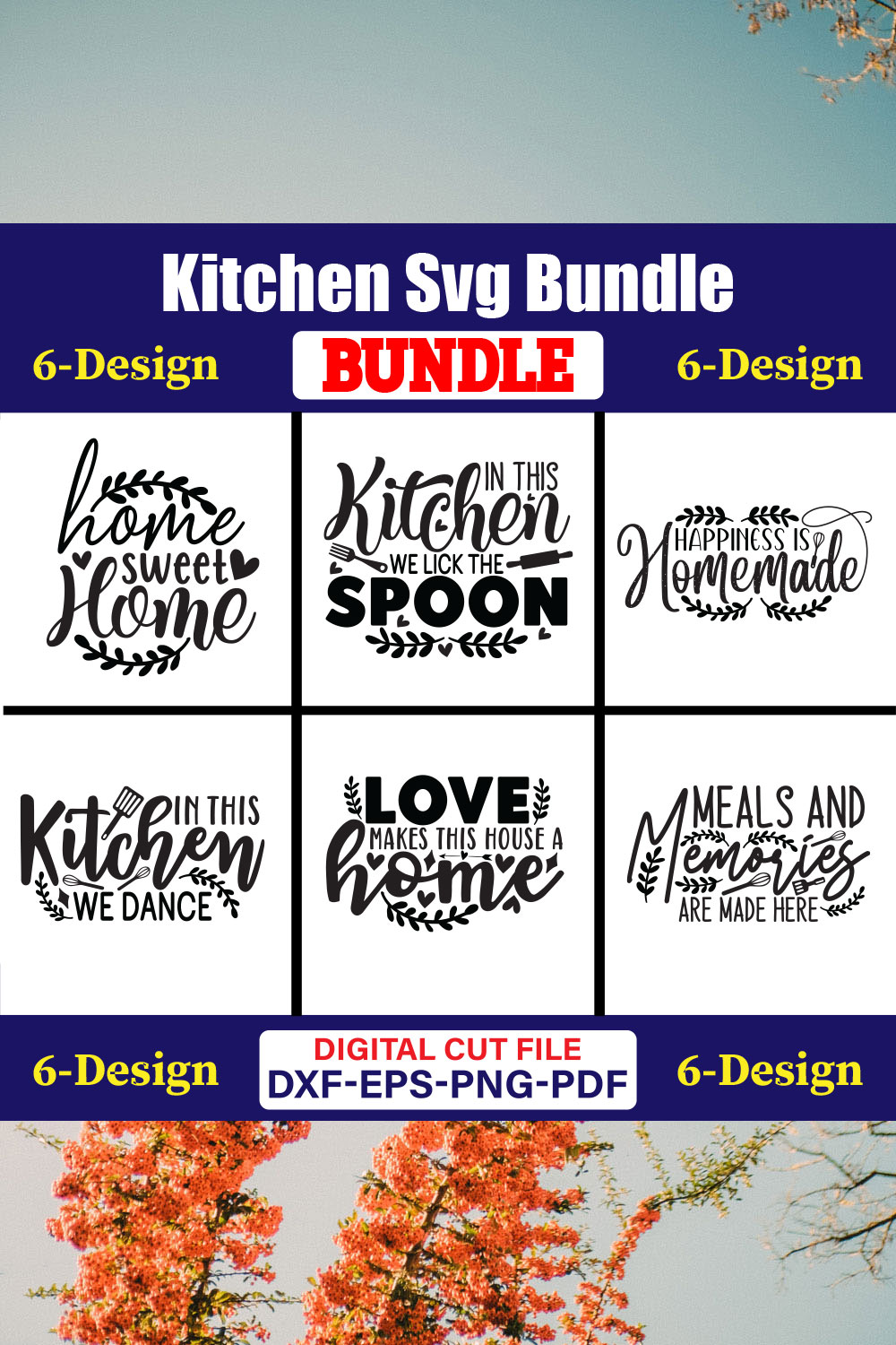 Kitchen T-shirt Design Bundle Vol-02 pinterest preview image.