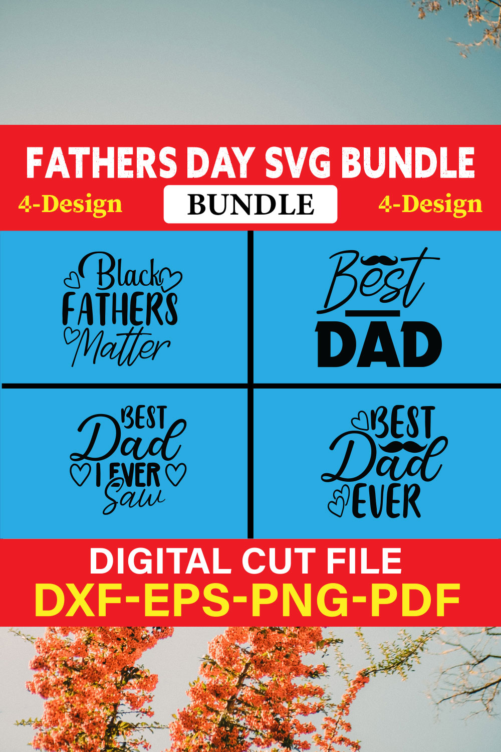 Fathers Day T-shirt Design Bundle Vol-6 pinterest preview image.