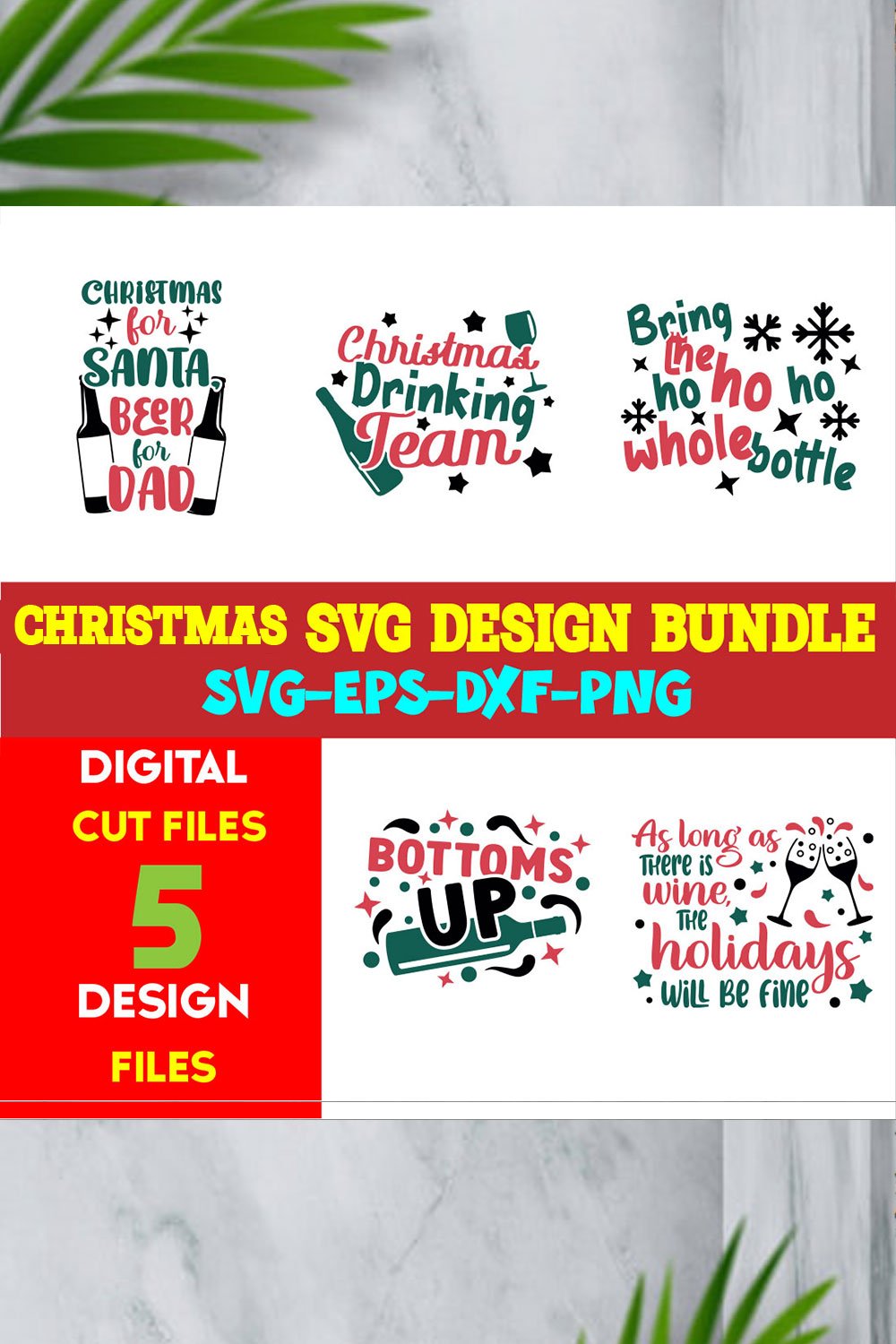 Christmas T-shirt Design SVG Bundle Free Volume-70 pinterest preview image.