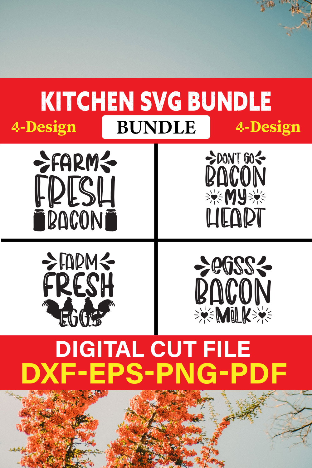 Kitchen T-shirt Design Bundle Vol-22 pinterest preview image.