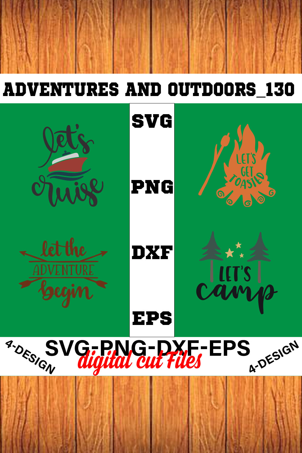 Adventures And Outdoors T-shirt Design Bundle Volume-19 pinterest preview image.