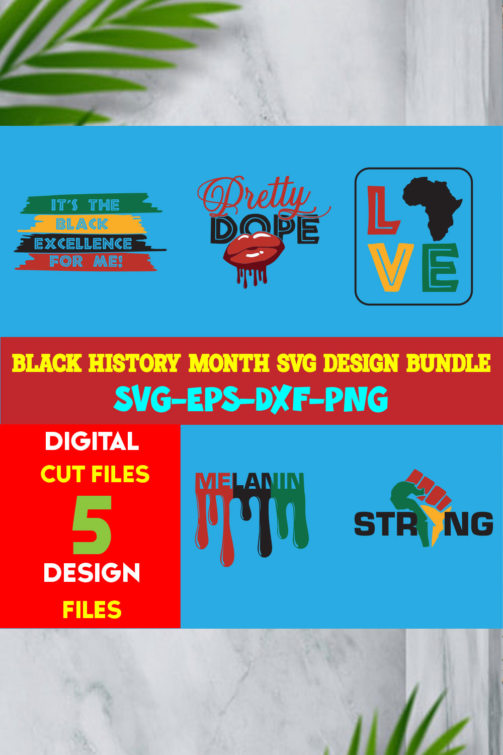 Black History Month T-shirt Design Bundle Volume-04 pinterest preview image.