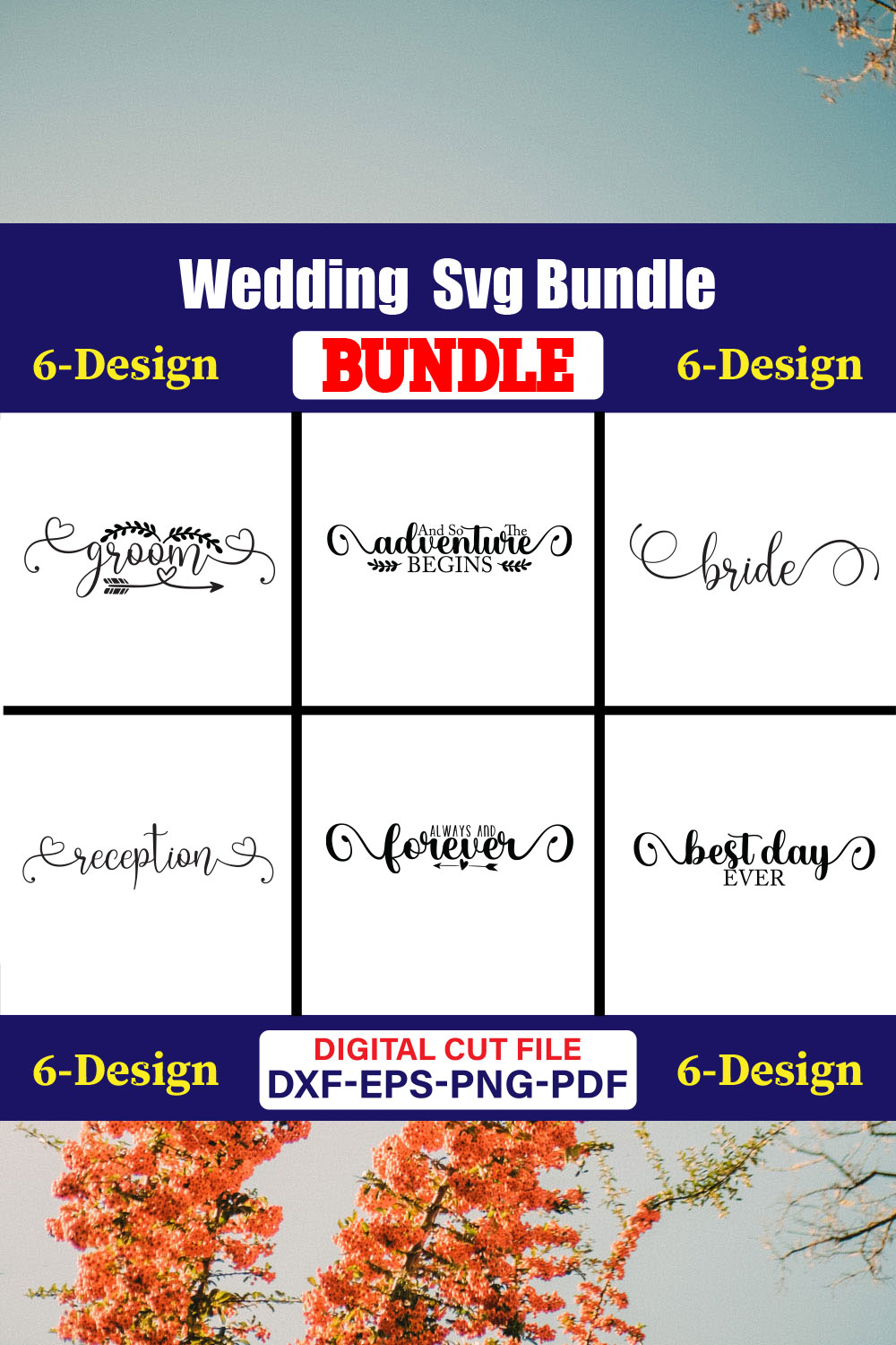 Wedding T-shirt Design Bundle Vol-35 pinterest preview image.