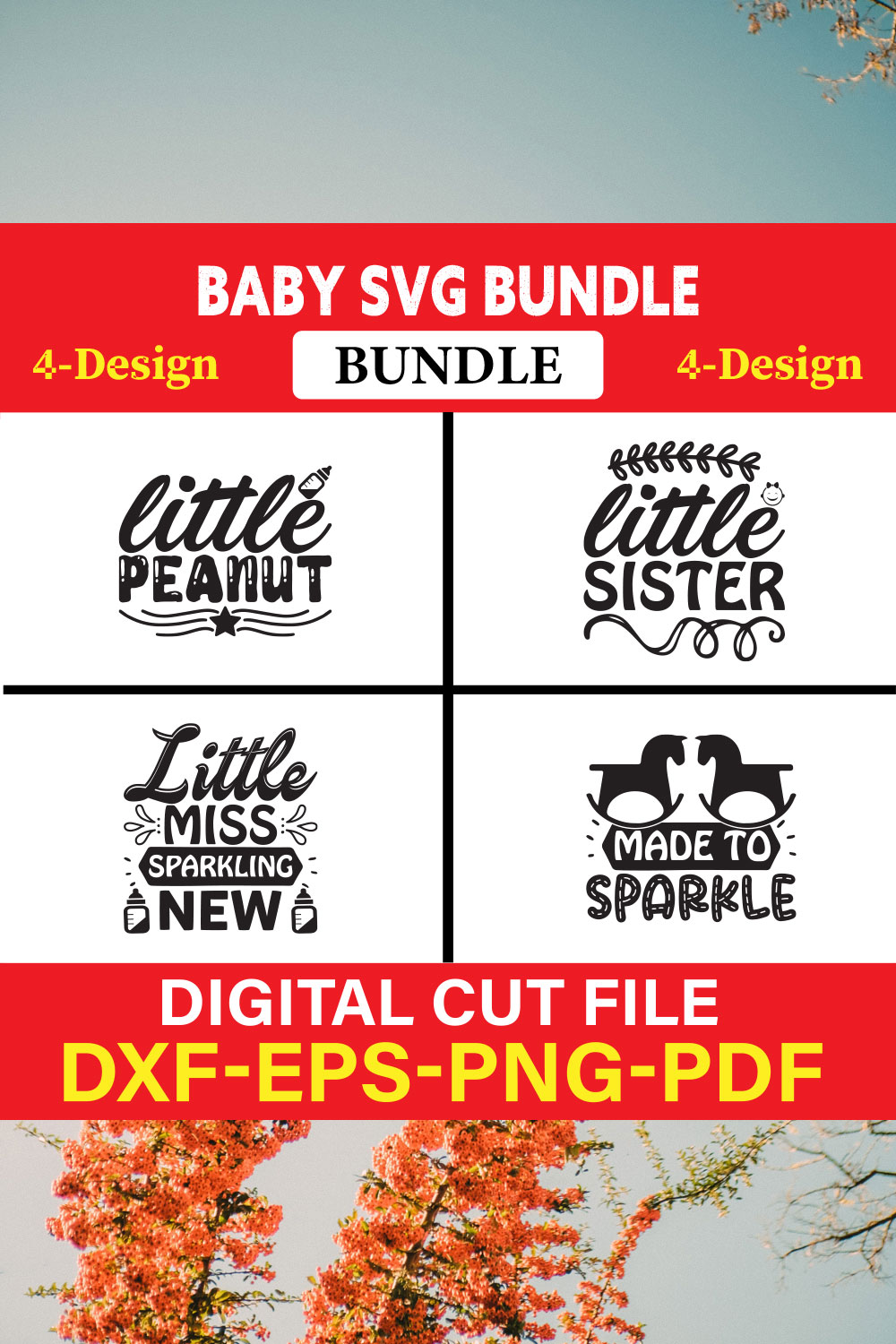 Baby SVG T-shirt Design Bundle Vol-13 pinterest preview image.