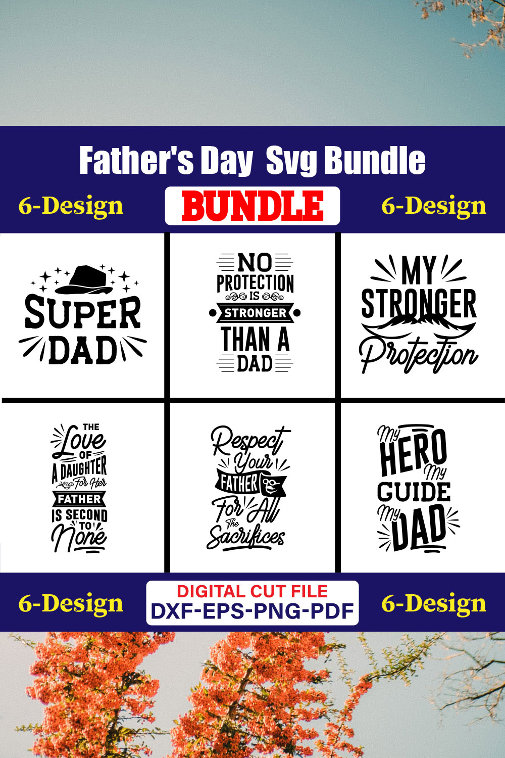 Father's day T-shirt Design Bundle Vol-33 pinterest preview image.