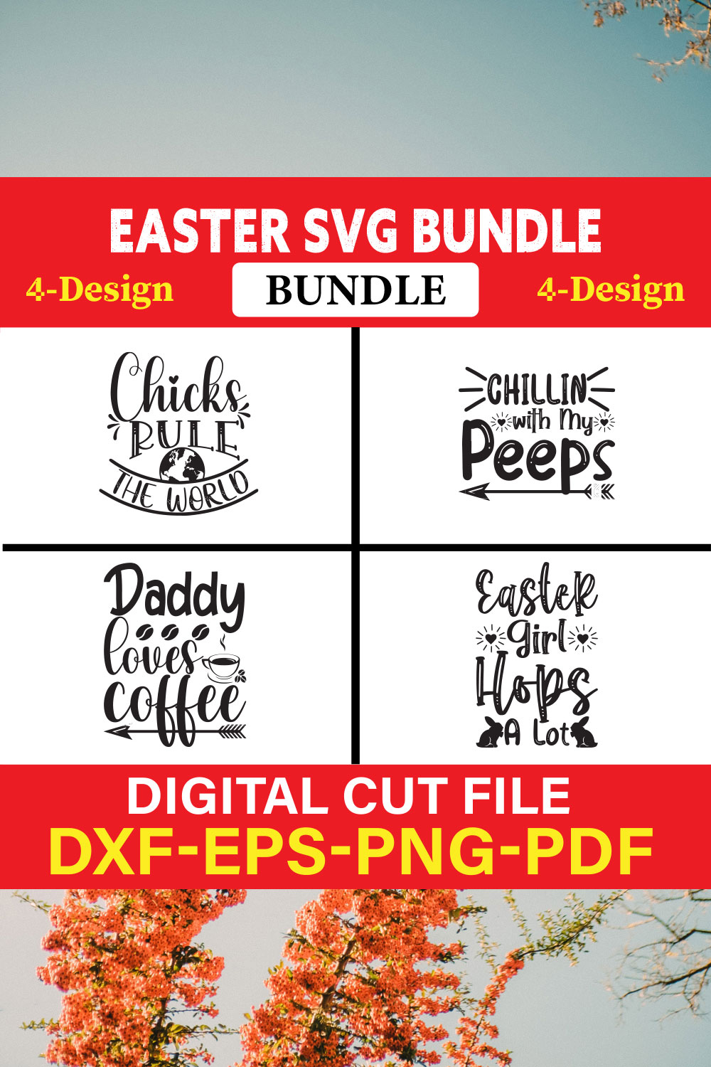 Easter T-shirt Design Bundle Vol-22 pinterest preview image.