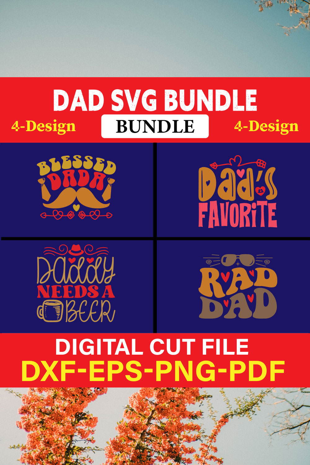 Dad T-shirt Design Bundle Vol-4 pinterest preview image.