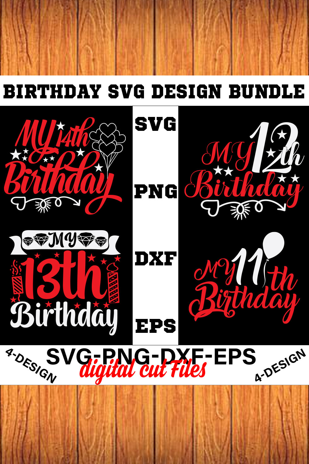 birthday svg design bundle Happy birthday svg bundle hand lettered birthday svg birthday party svg Volume-27 pinterest preview image.