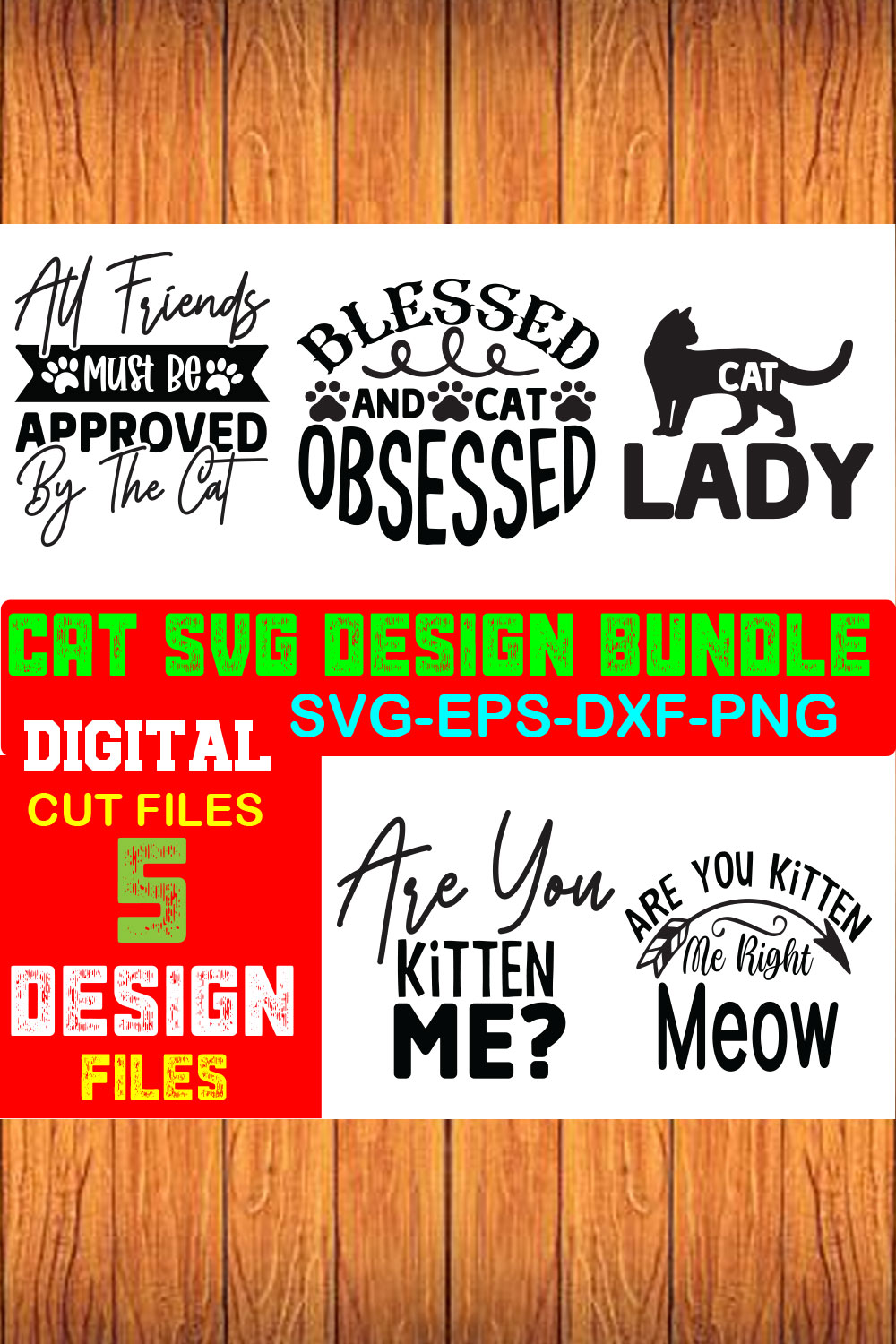 Cat SVG Design Bundle Volume-01 pinterest preview image.