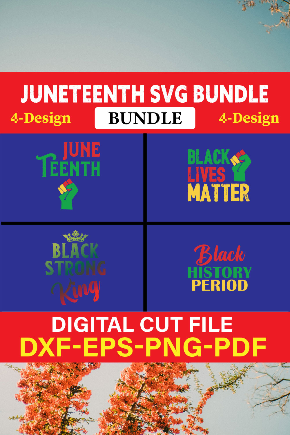 Juneteenth T-shirt Design Bundle Vol-3 pinterest preview image.