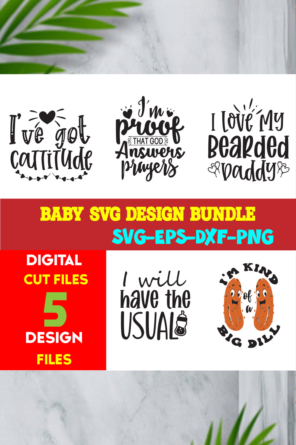 Baby T-shirt Design Bundle Volume-03 pinterest preview image.