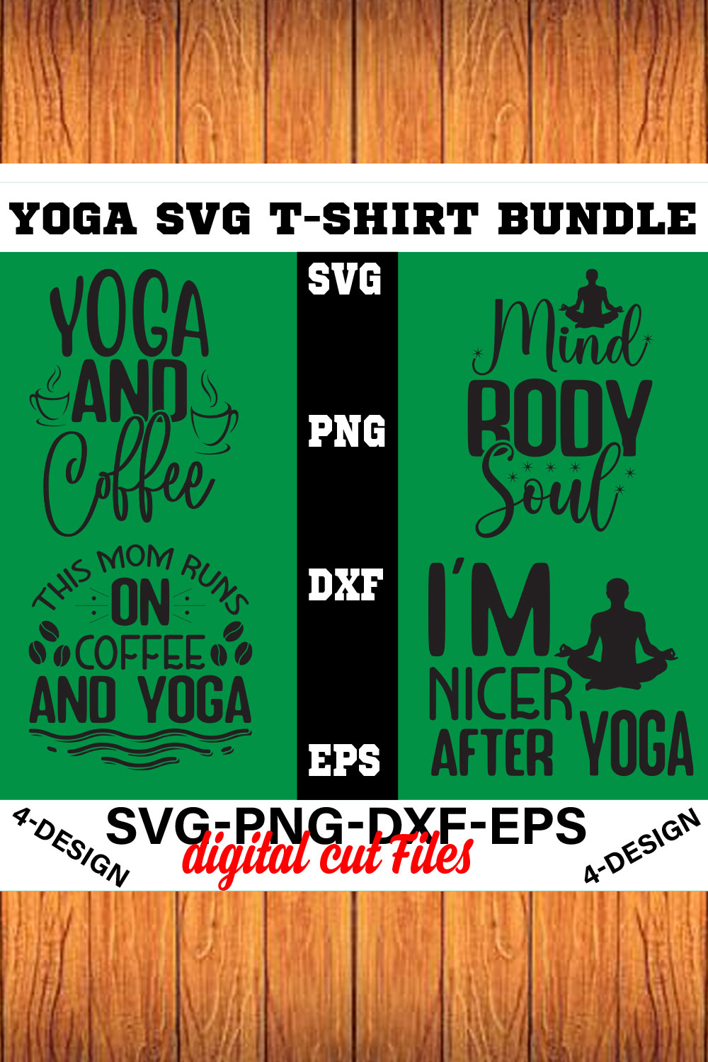 Yoga SVG Bundle - Namaste shirt SVG for Cricut - Good vibes Tee SVG bundle Volume-07 pinterest preview image.