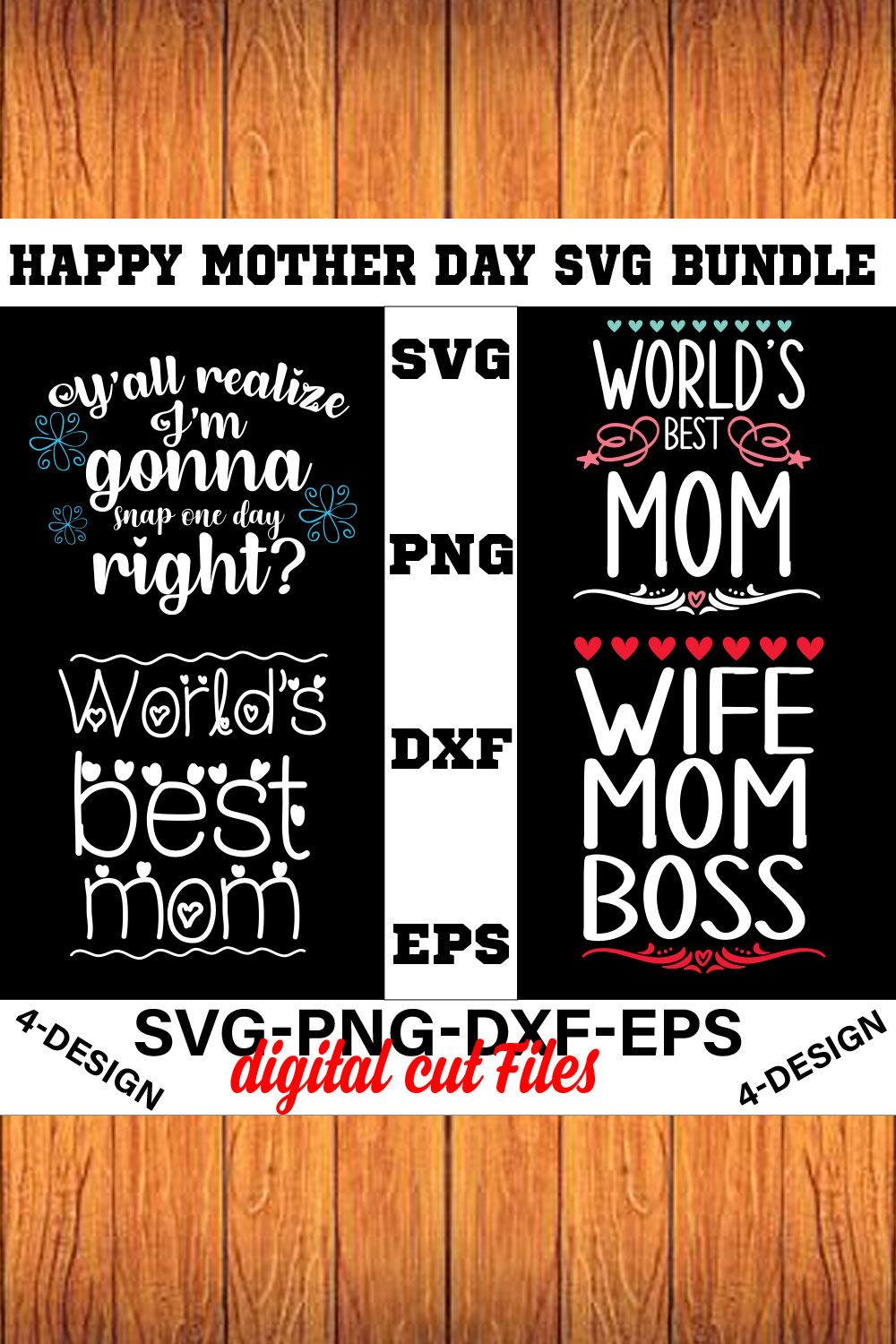 Happy mother day svg Bundle Vol-17 pinterest preview image.