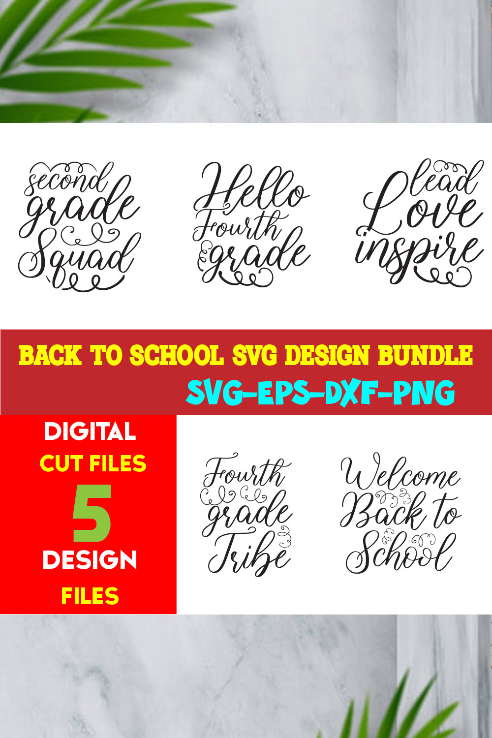 Back To School T-shirt Design Bundle Volume-12 pinterest preview image.