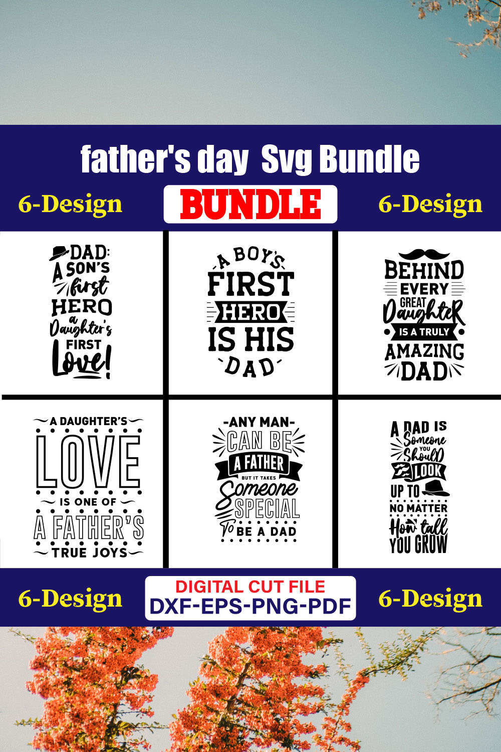 Father's day T-shirt Design Bundle Vol-31 pinterest preview image.