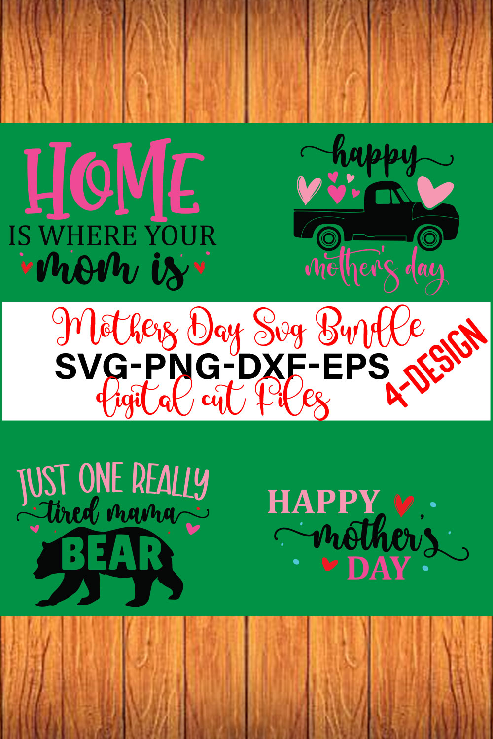 Mothers Day SVG Bundle, mom life svg, Mother's Day, mama svg Volume-12 pinterest preview image.