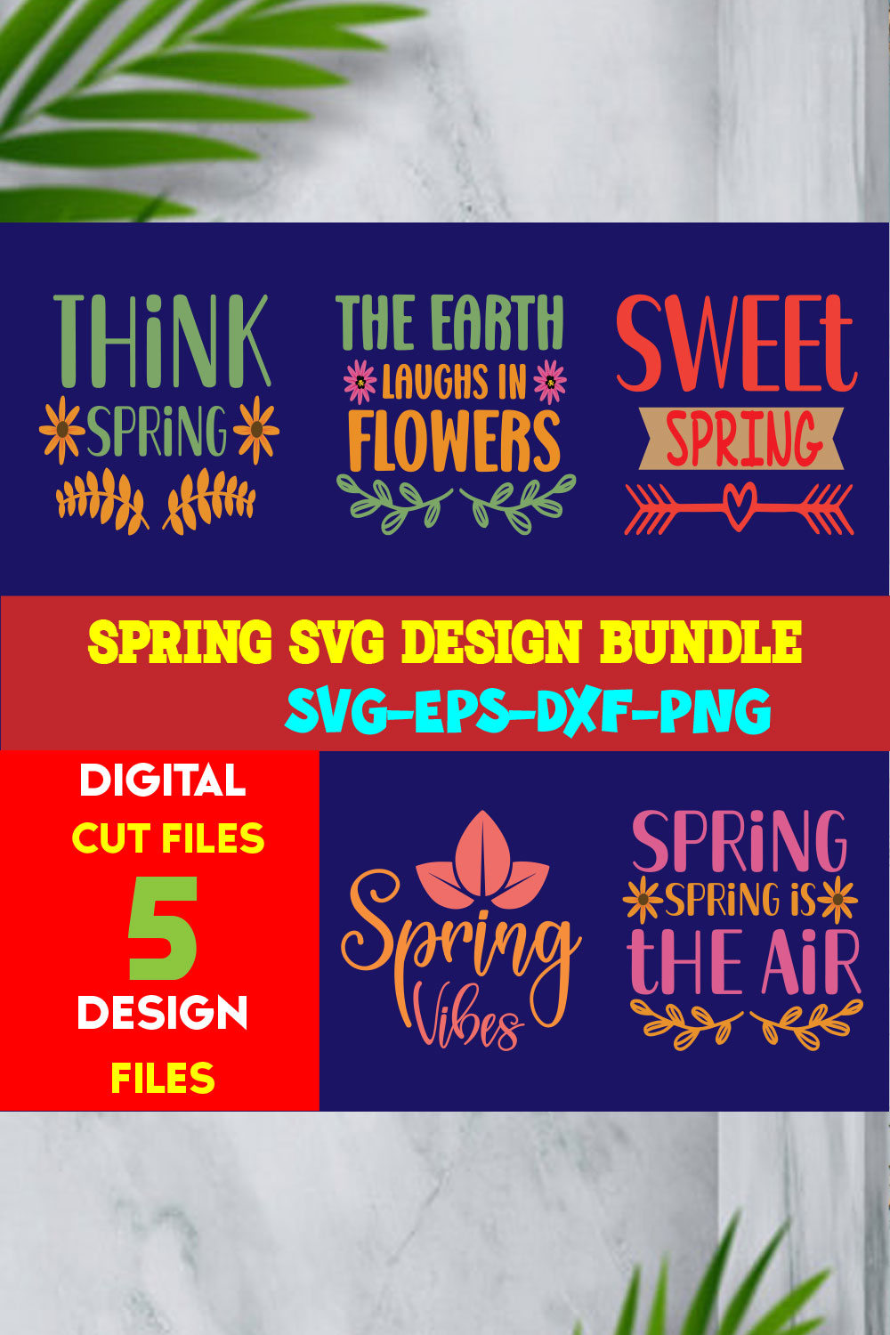 Spring T-shirt Design Bundle Volume-03 pinterest preview image.