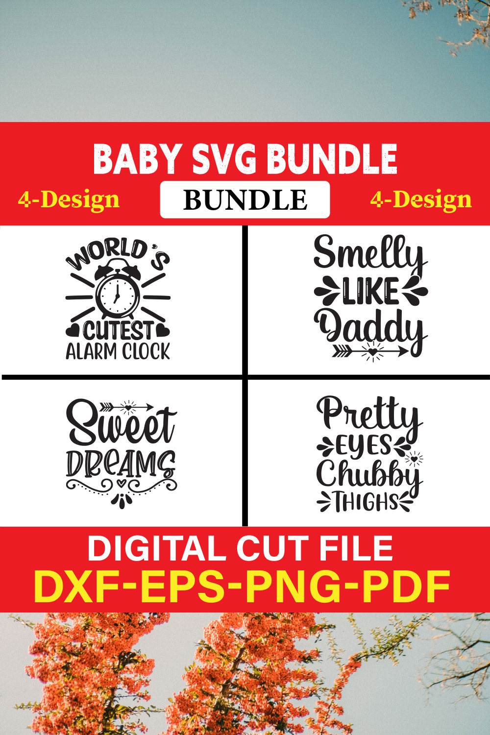 Baby T-shirt Design Bundle Vol-20 pinterest preview image.