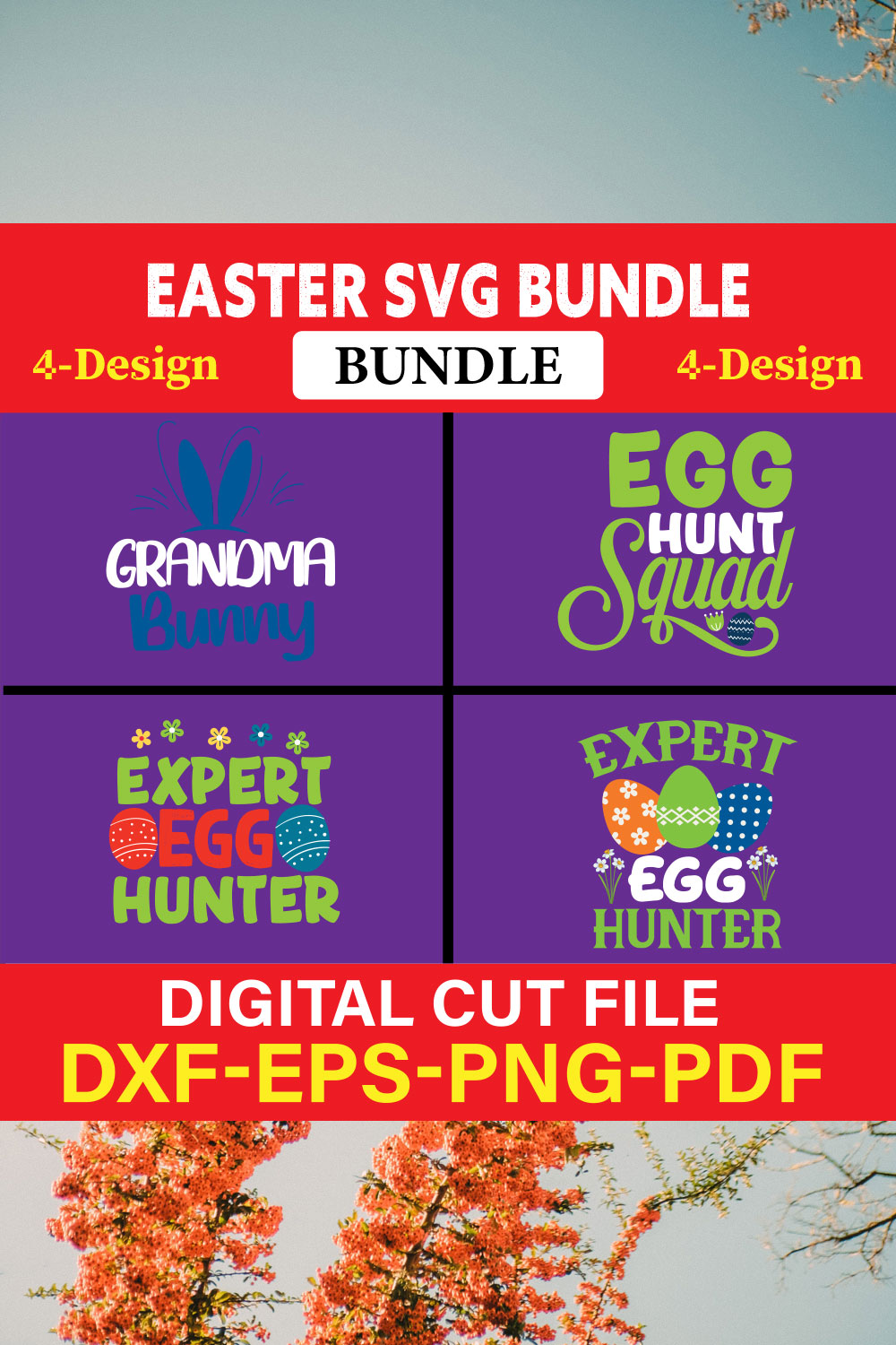 Easter T-shirt Design Bundle Vol-2 pinterest preview image.