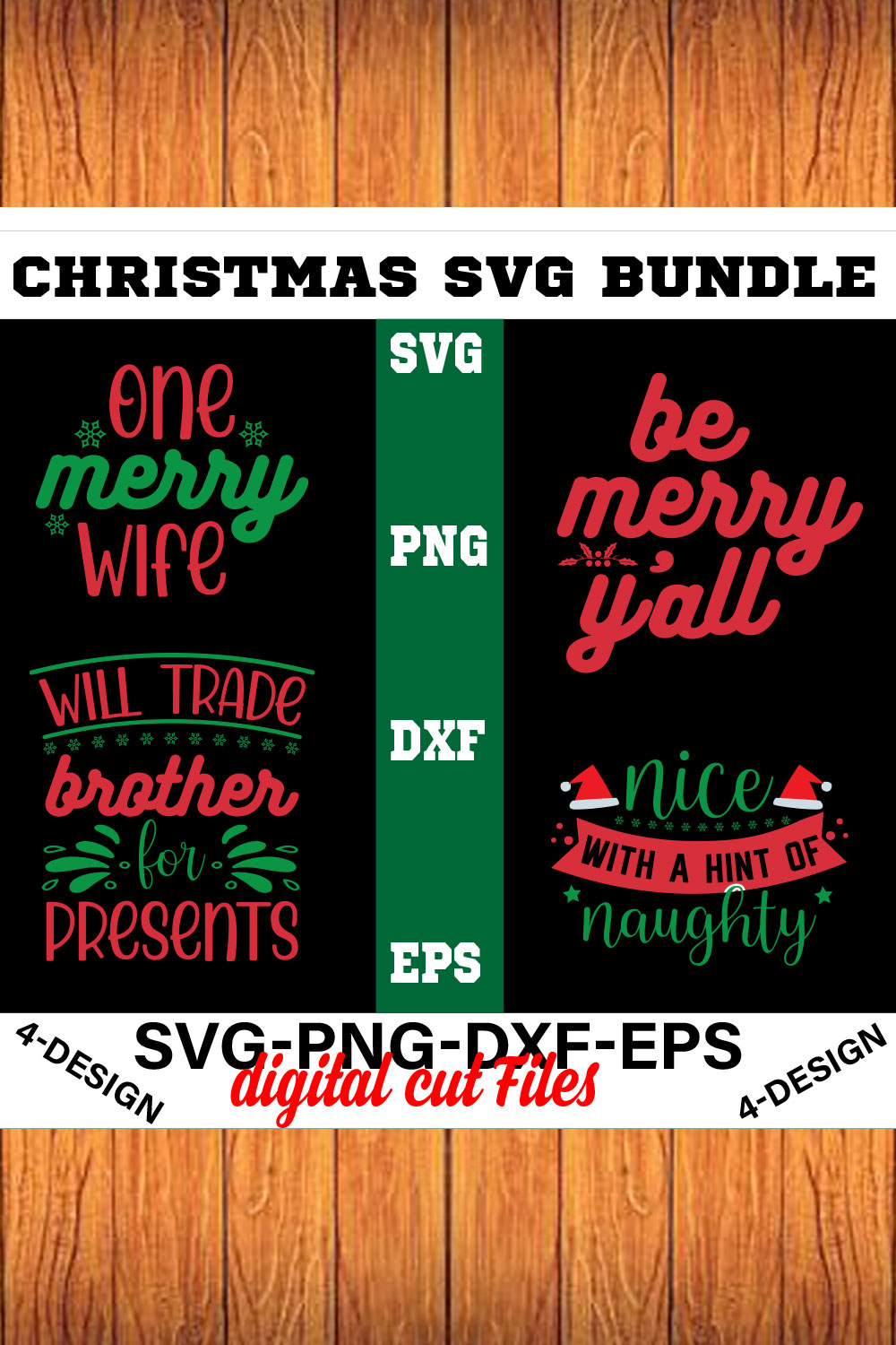 Christmas SVG Bundle Funny Christmas SVG Cut File Cricut Clip art Commercial Use Holiday SVG Christmas Sayings Quotes Winter Volume-04 pinterest preview image.