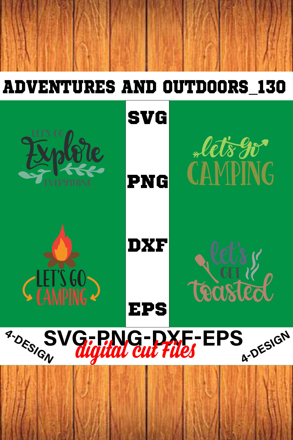 Adventures And Outdoors T-shirt Design Bundle Volume-20 pinterest preview image.