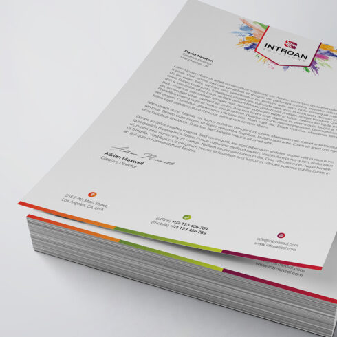 Colorful Letterhead Template cover image.
