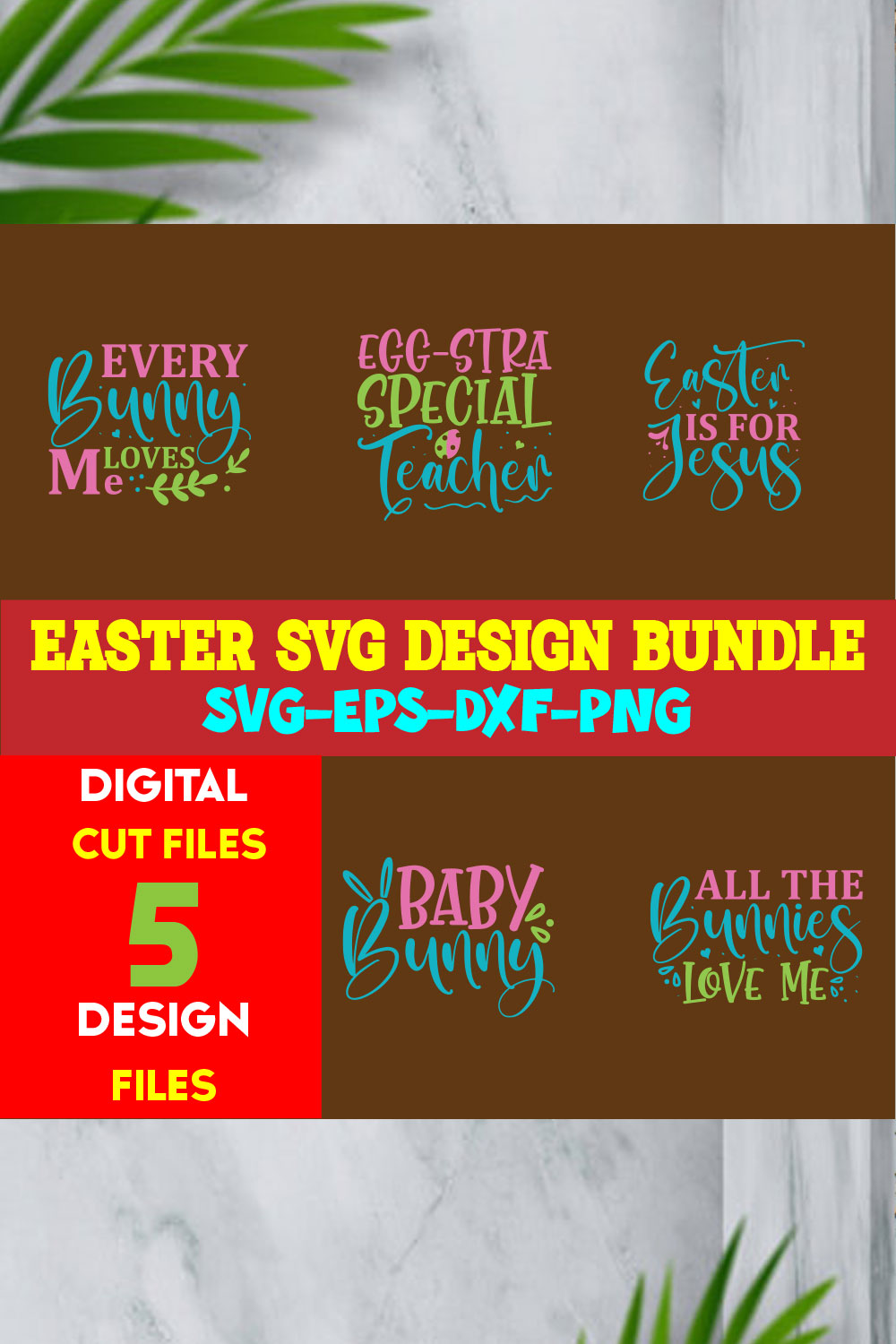 Easter T-shirt Design Bundle Volume-07 pinterest preview image.