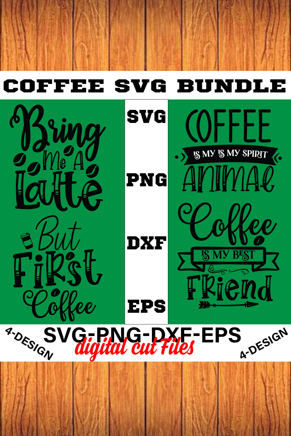 Coffee SVG Bundle, Funny Coffee SVG, Coffee Quote Svg, Caffeine Queen, Coffee Lovers, Coffee Obsessed Volume-14 pinterest preview image.