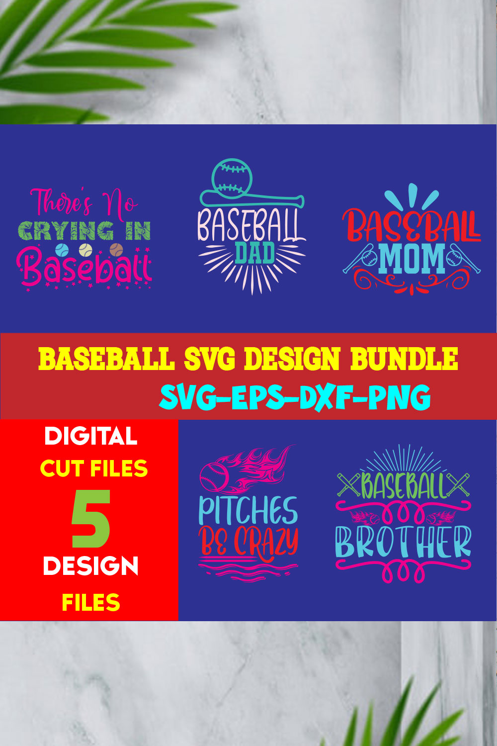 Baseball T-shirt Design Bundle Volume-02 pinterest preview image.