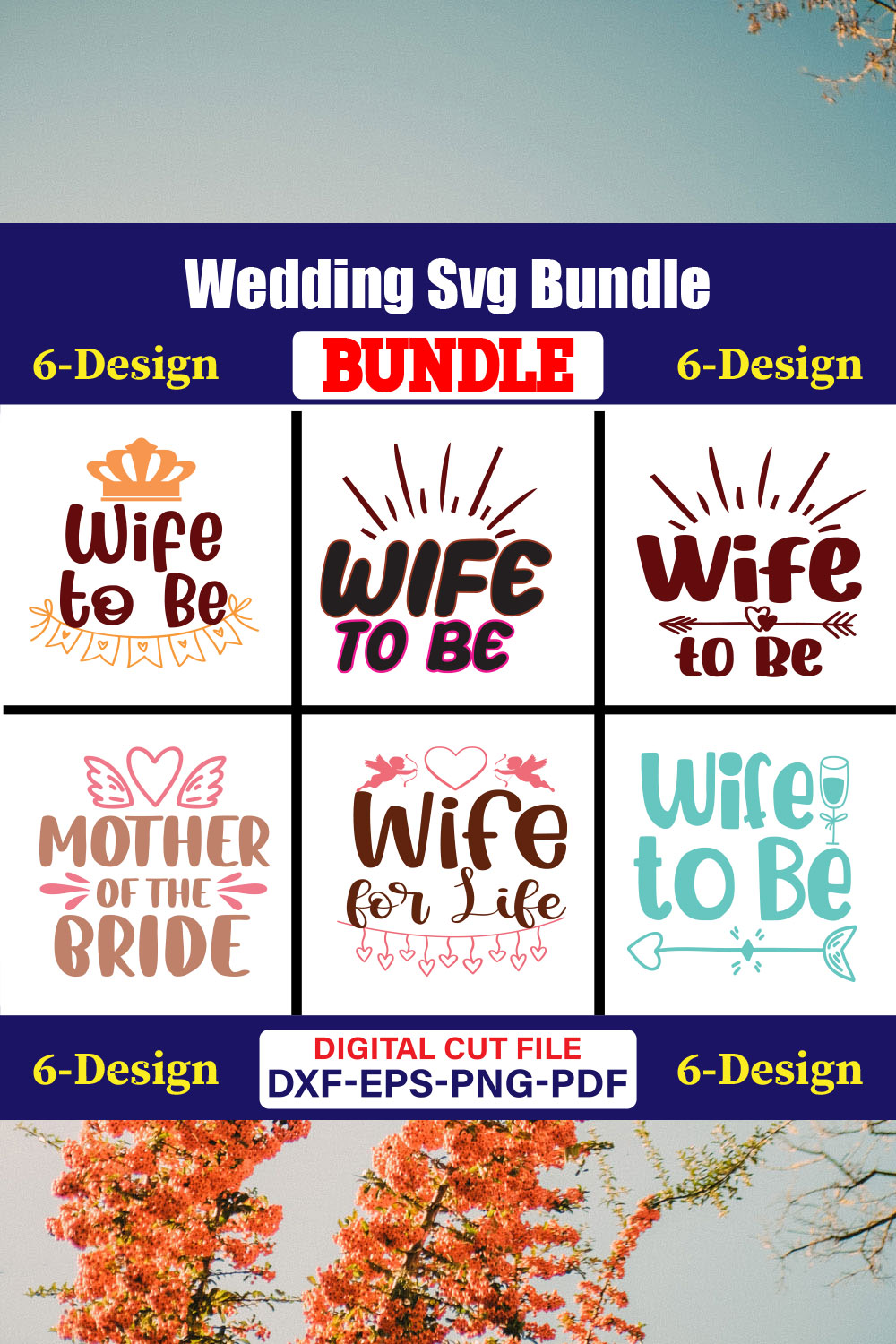 Wedding T-shirt Design Bundle Vol-39 pinterest preview image.