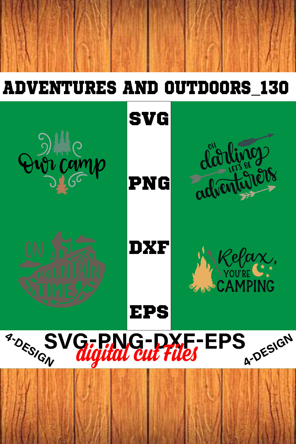 Adventures And Outdoors T-shirt Design Bundle Volume-25 pinterest preview image.