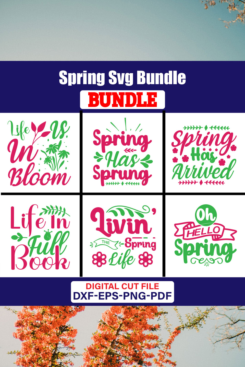 Spring T-shirt Design Bundle Vol-11 pinterest preview image.