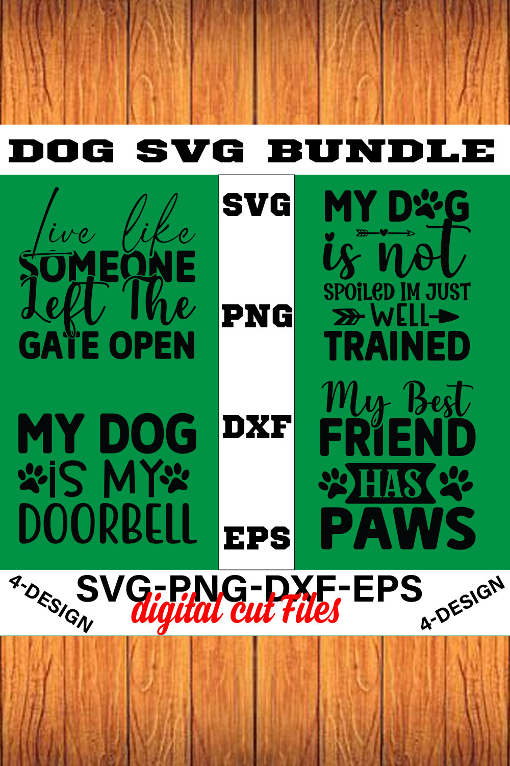 Dog Bundle SVG, Dog Mom Svg, Dog Lover Svg, Cricut Svg, Dog Quote, Funny Svg, Pet Mom Svg, Cut Files Volume-12 pinterest preview image.