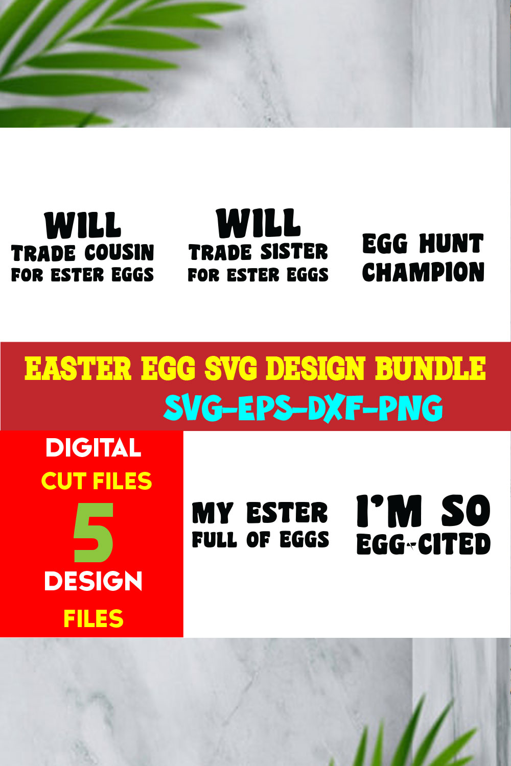 Easter Egg T-shirt Design Bundle Volume-03 pinterest preview image.